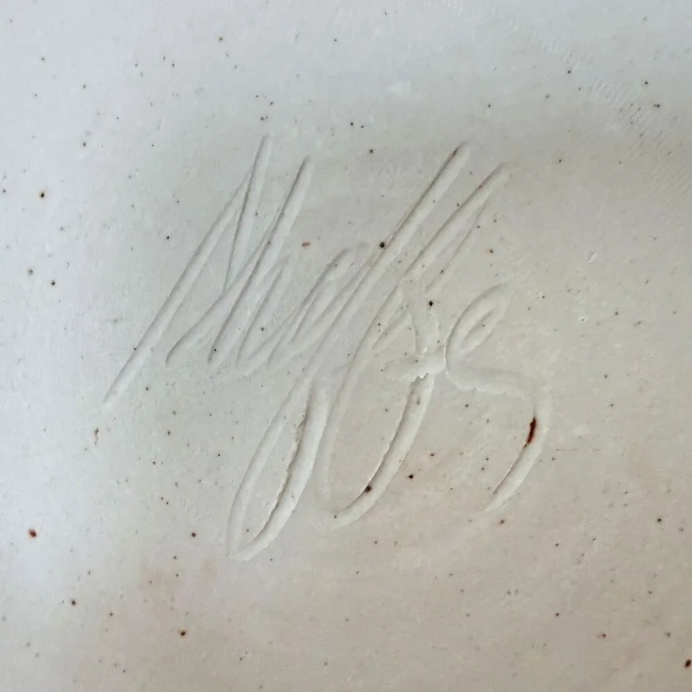 Studio Art Pottery Hand-Thrown Dinner Plate Glaze Signed 10.5” Swirled Vintage